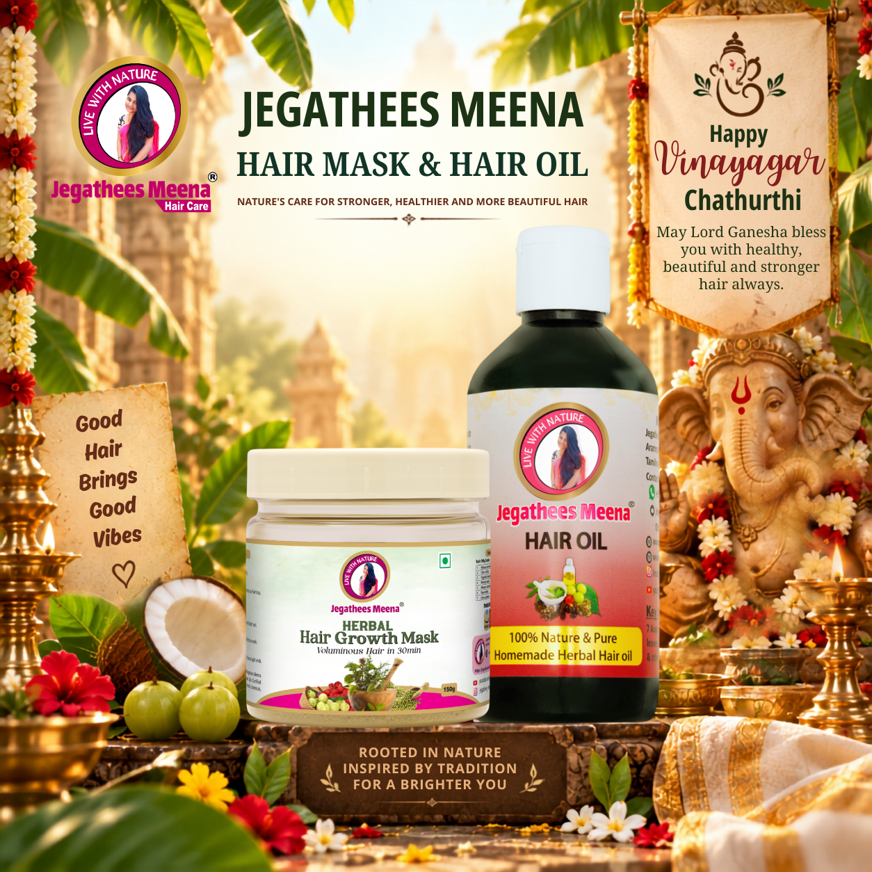 Jegathees Meena Hair Oil And Hair Growth Mask Combo