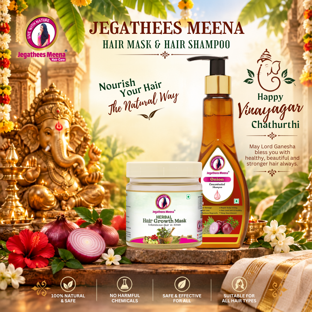 Jegathees Meena Herbal Hair Growth Mask Combo